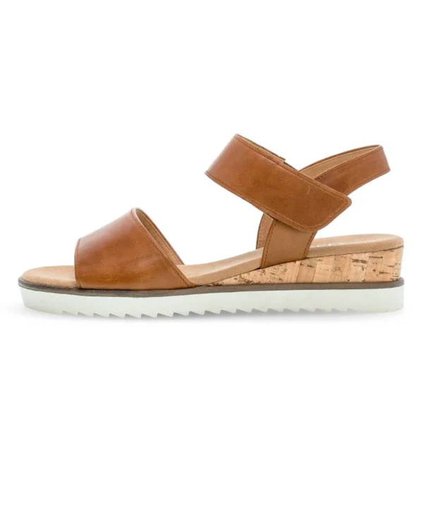 Gabor - Brun sandal med velcro og elastik
