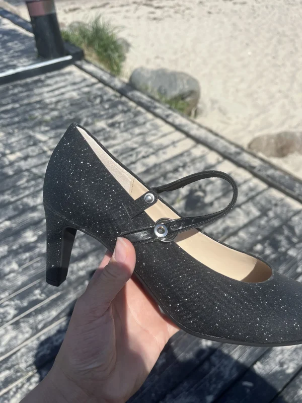 Gabor - Sort glimmer pumps